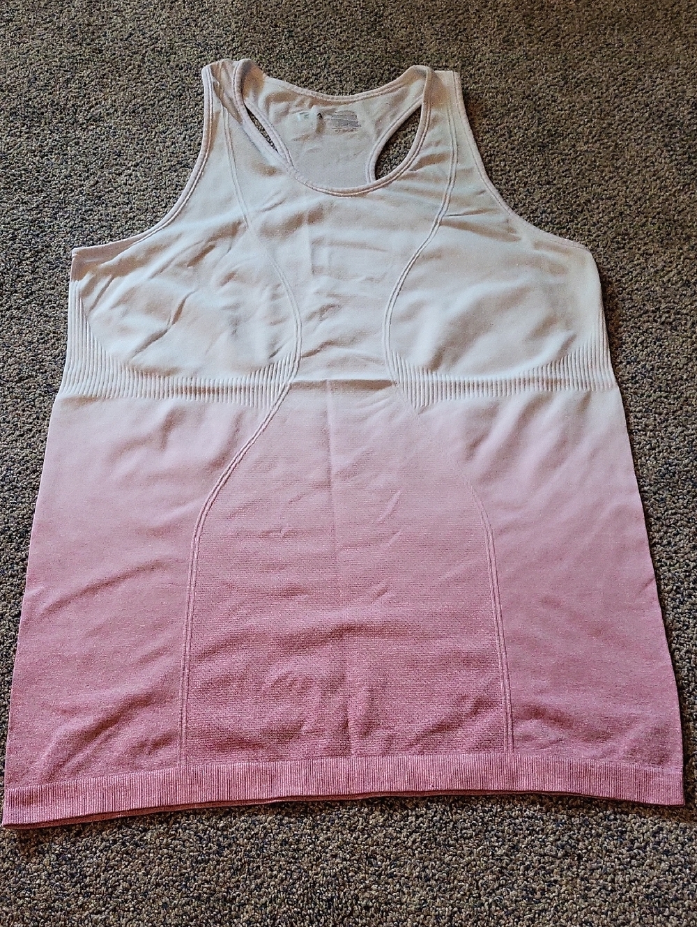 ZYIA Ombre Racerback Tank in White to Pink